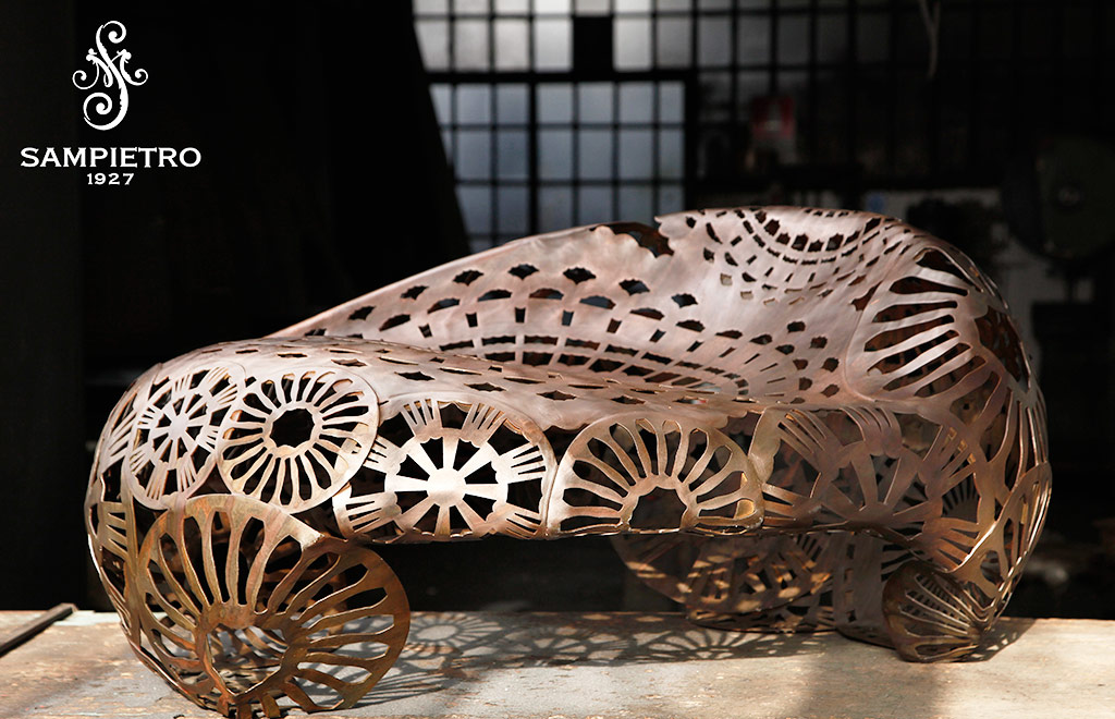 Poltrona Ami design ferro battuto italiano